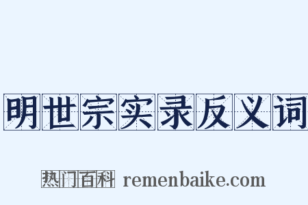 明世宗实录反义词是什么意思的图片